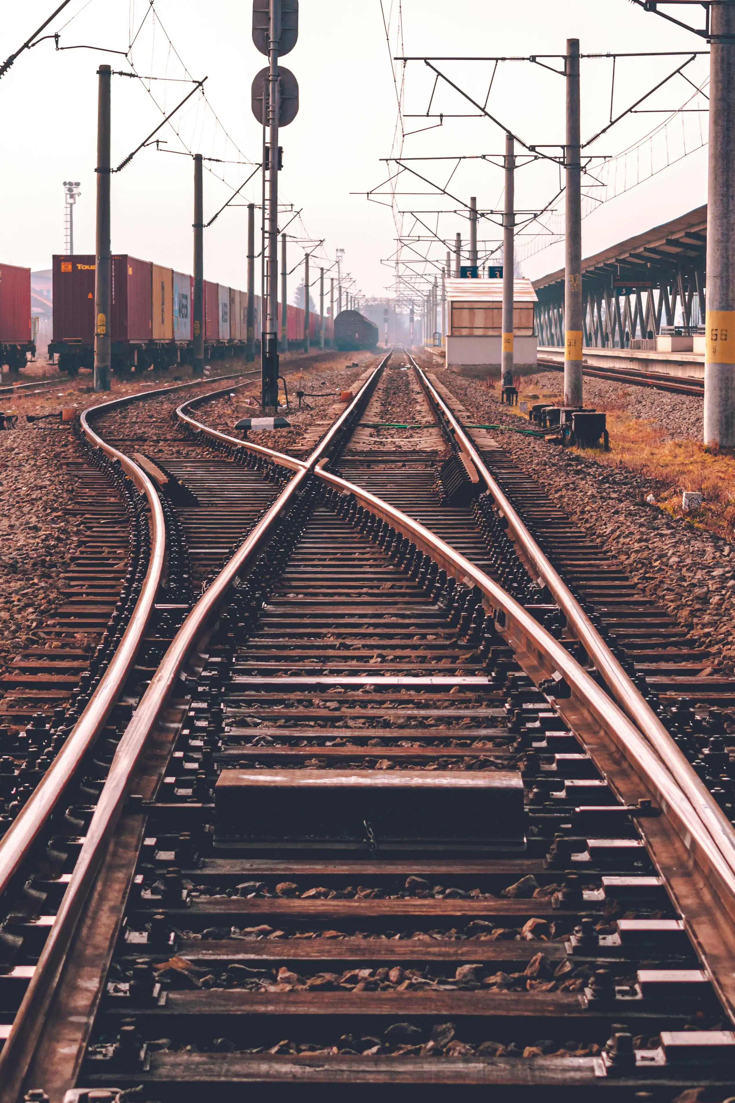 Freight containers moving out across the rail network